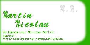 martin nicolau business card